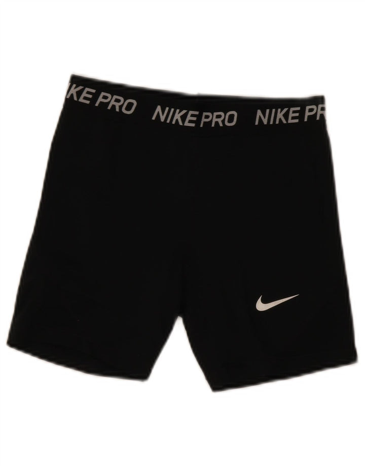 Nike Dame Dri Fit grafiske sportsshorts UK 10 Small Black Polyester