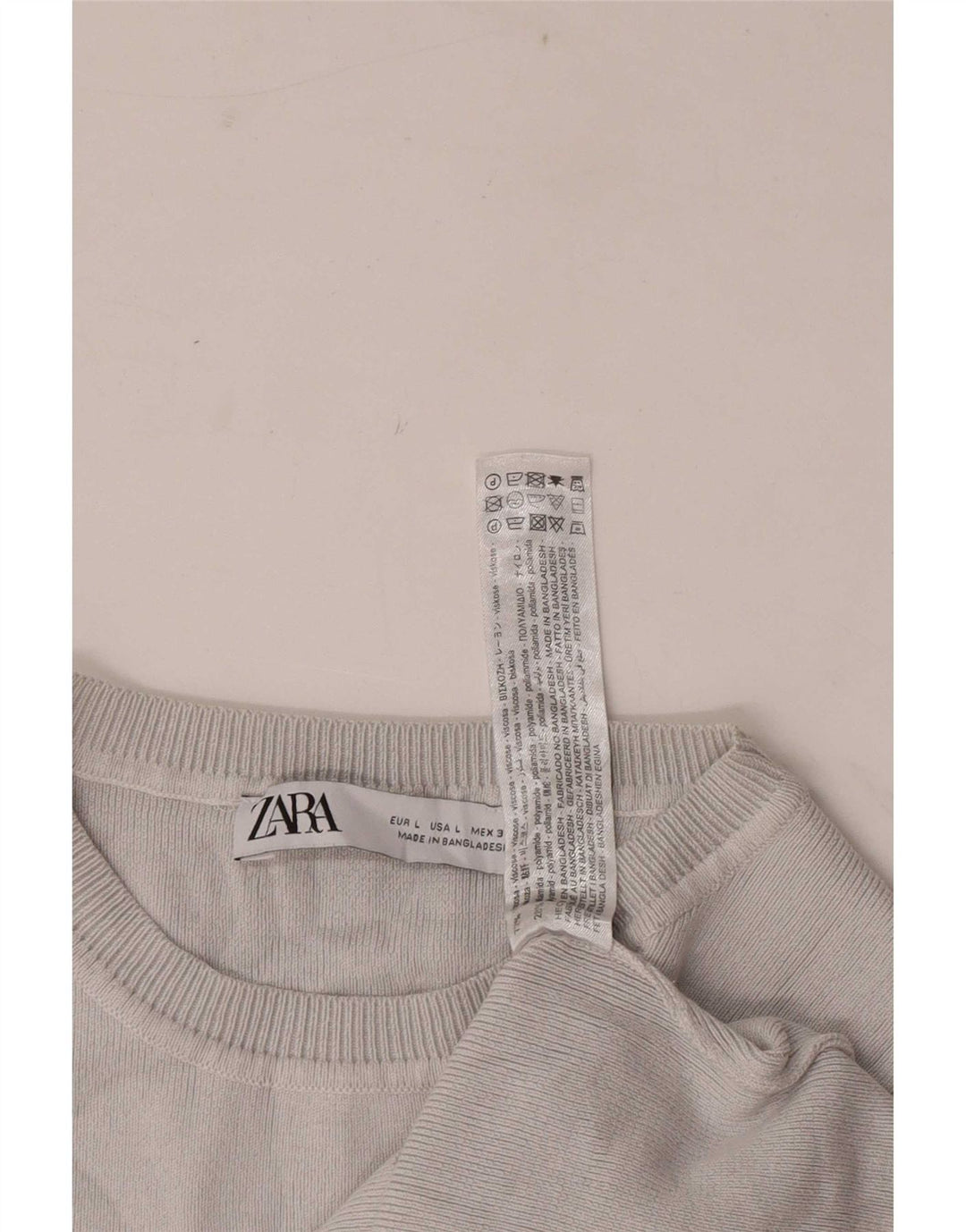 Zara Womens Crop Top UK 14 Large Grå Viscose