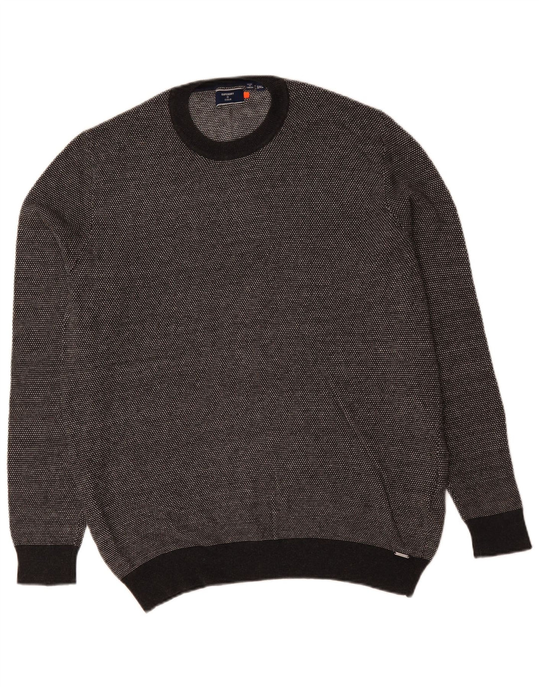 SUPERDRY Herre sweater med rund hals 2XL grå bomuld
