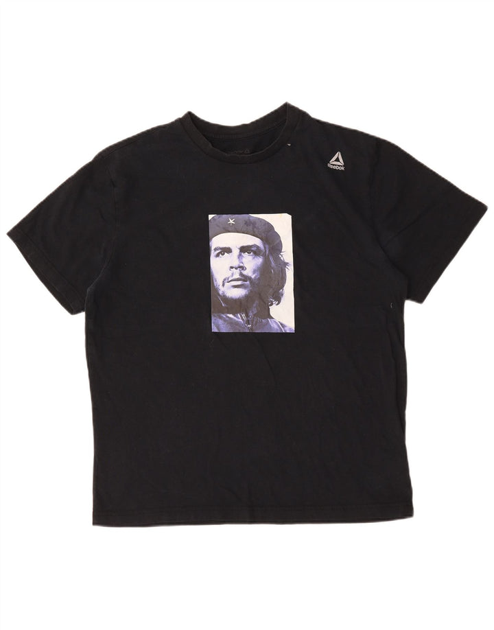 Reebok Herre grafisk T-shirt Top Stor sort bomuld