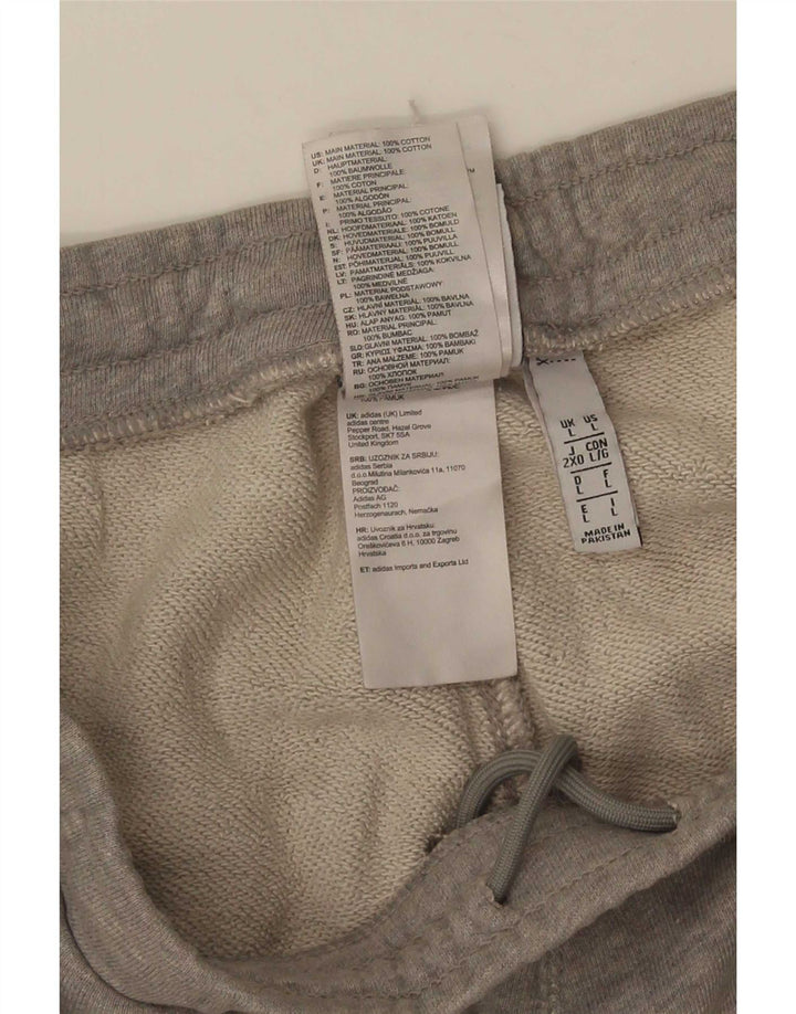 Adidas Sportshorts til mænd, store gråstribede bomuld