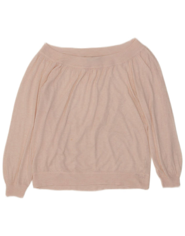 Zara Dame Boat Neck Jumper Sweater UK 12 Medium Pink Akryl