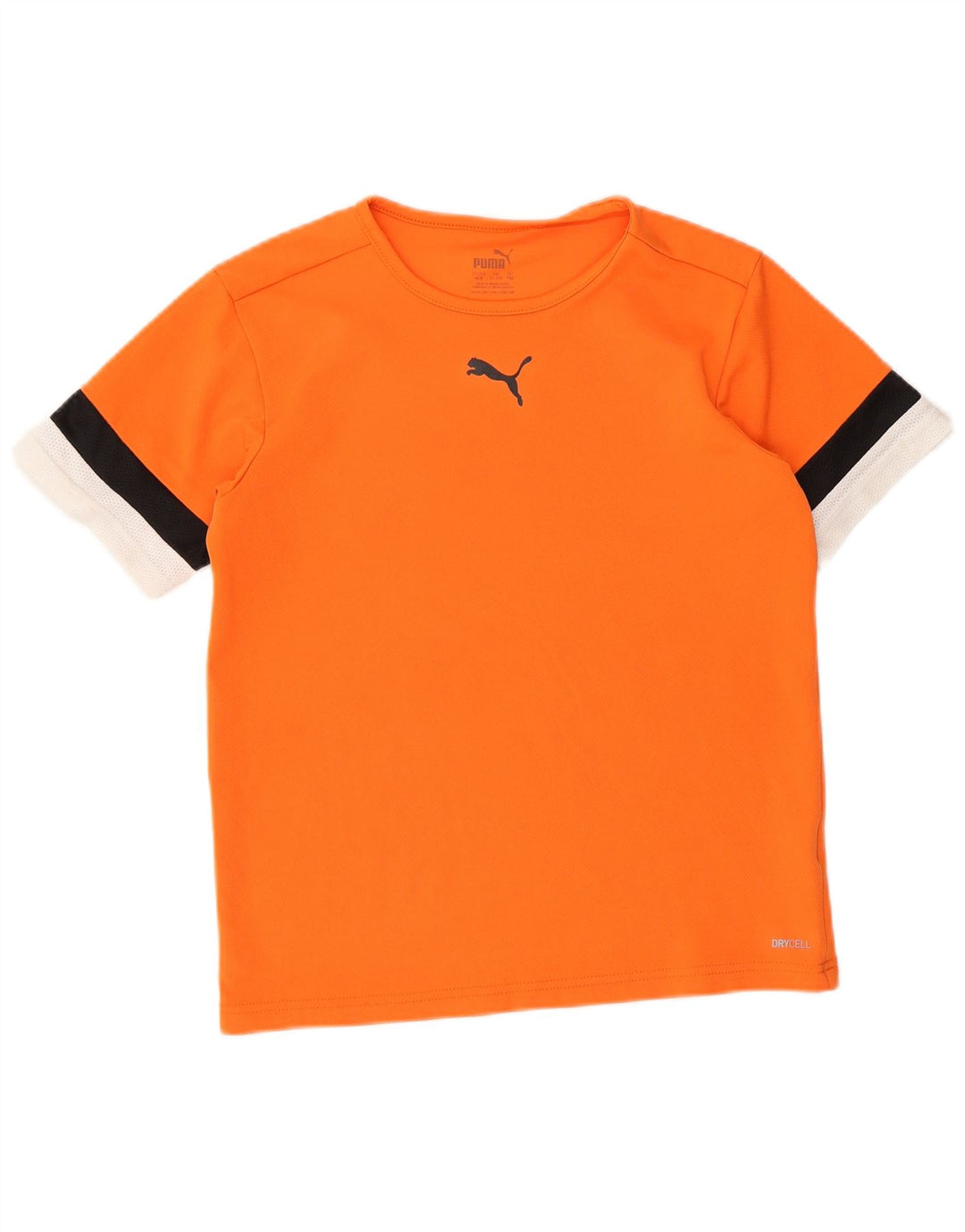 Puma Boys T-Shirt Top 11-12 år Orange Colourblock Polyester