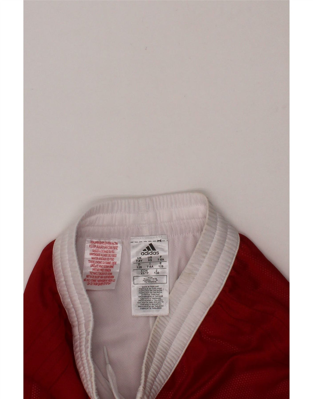 ADIDAS Boys Sport Shorts 7-8 Years  Red Colourblock Polyester Vintage Adidas and Second-Hand Adidas from Messina Hembry 