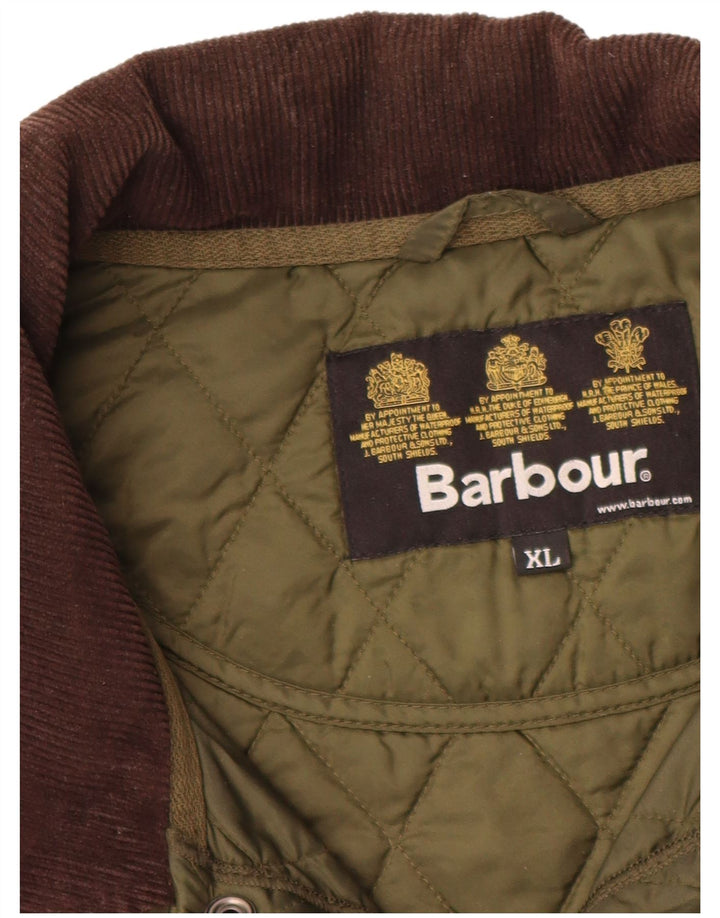 Barbour Herre quiltet jakke UK 42 XL Khaki Colourblock