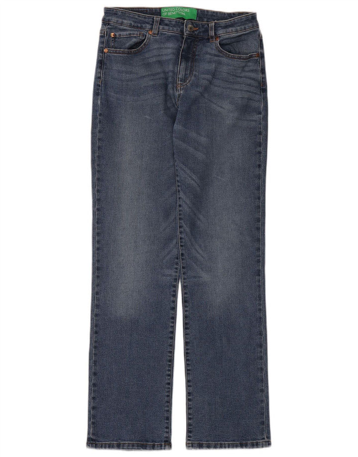 Benetton Dame Straight Jeans W30 L32 Blå