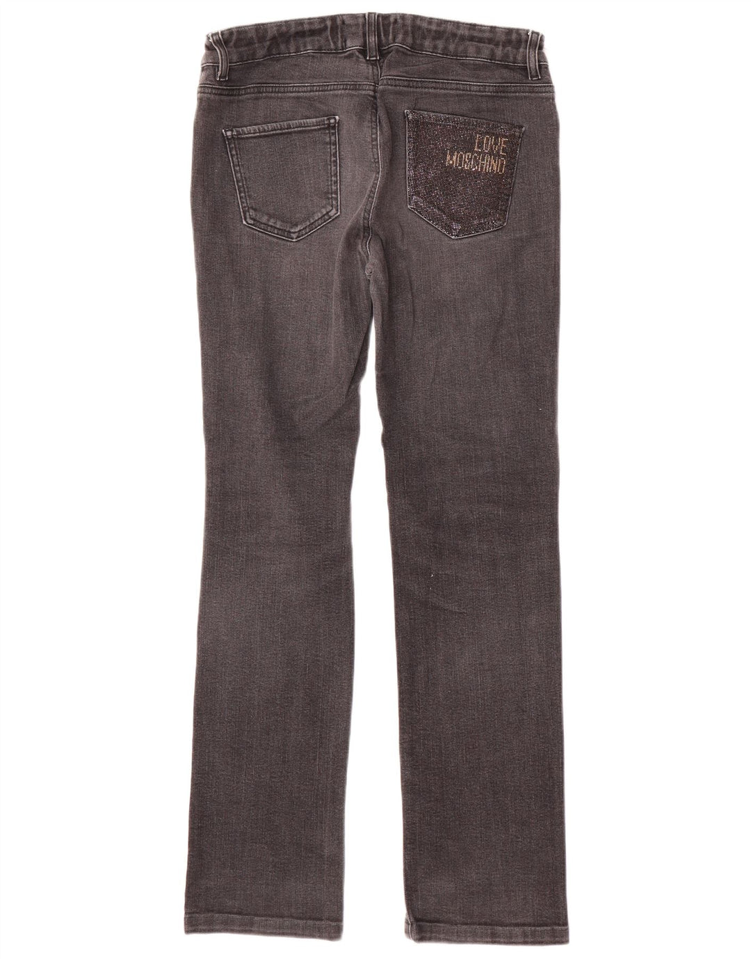 MOSCHINO Straight Jeans til kvinder W30 L31 Sort Bomuld