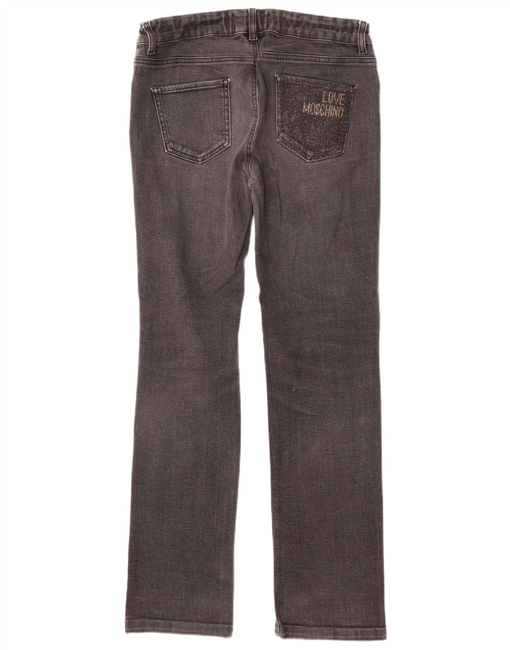 MOSCHINO Straight Jeans til kvinder W30 L31 Sort Bomuld