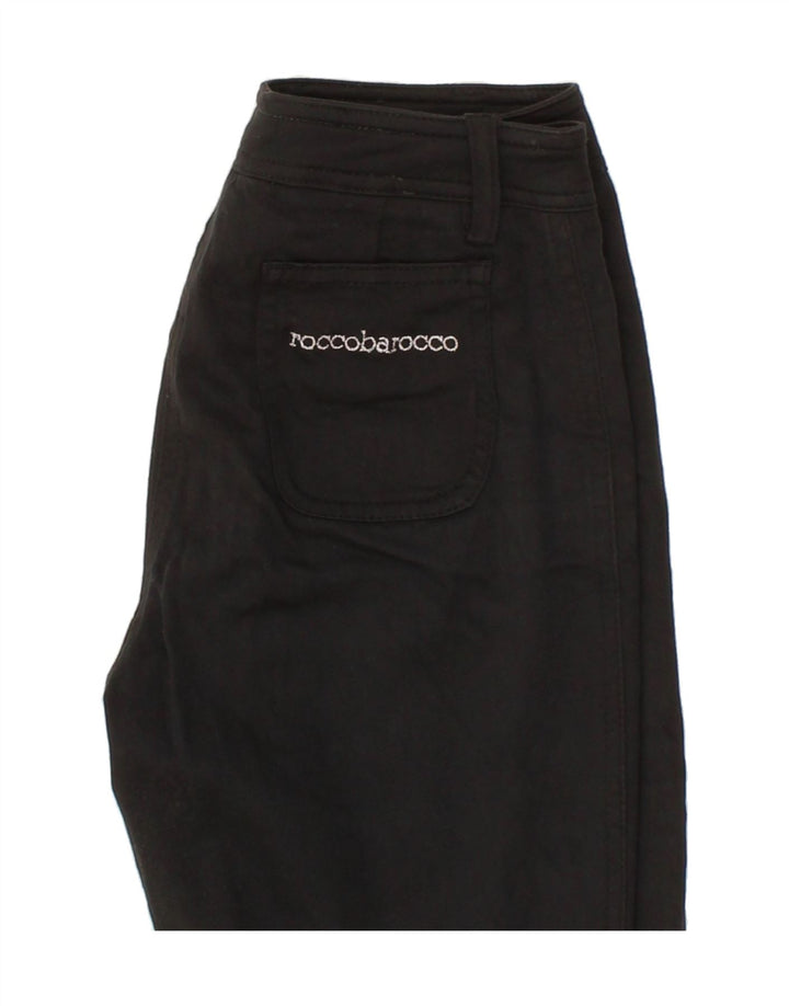 ROCCOBAROCCO Womens Straight Capri Trousers IT 42 Medium W28 L21 Black Vintage Roccobarocco and Second-Hand Roccobarocco from Messina Hembry 