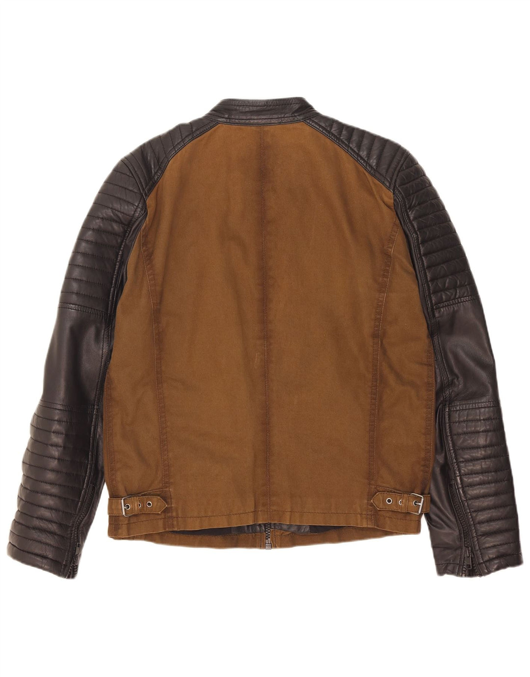 Freaky Nation Racerjakke til mænd UK 38 Medium Brown Colourblock