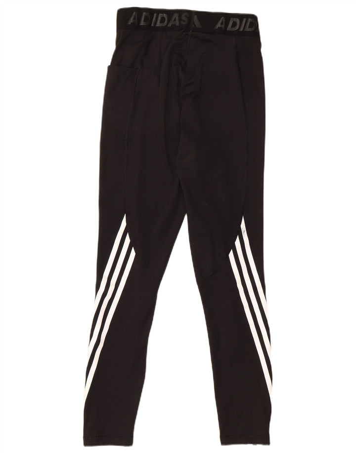 ADIDAS Womens Tech Fit Graphic Leggings UK 8/10 Small  Black Polyester