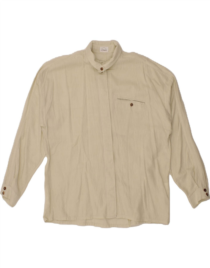 BOGNER Womens Longline Oversized Shirt EU 38 Medium Beige Cotton Vintage Bogner and Second-Hand Bogner from Messina Hembry 