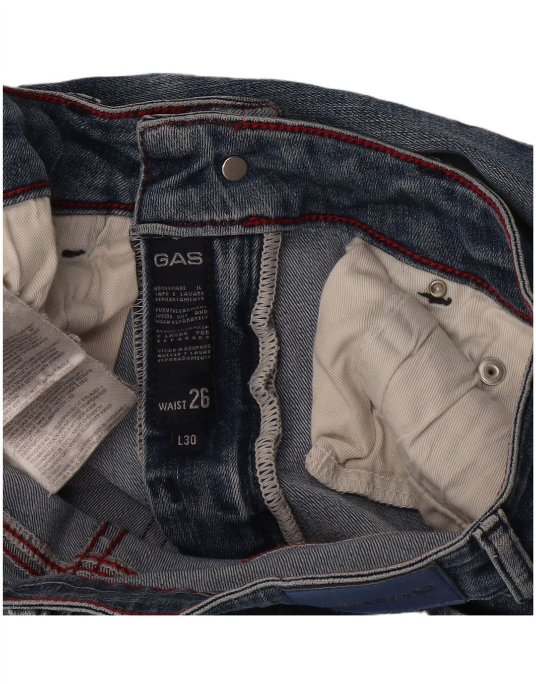 Gas Dame Slim Jeans W26 L30 Blå Bomuld