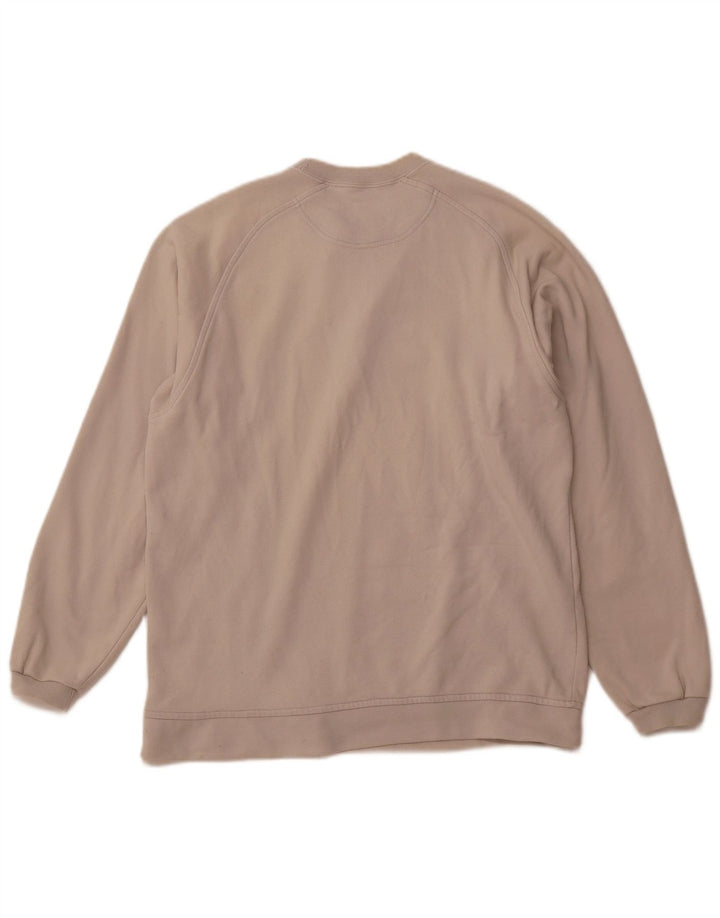 CHAMPION Mens Graphic Sweatshirt Jumper Medium Beige Cotton