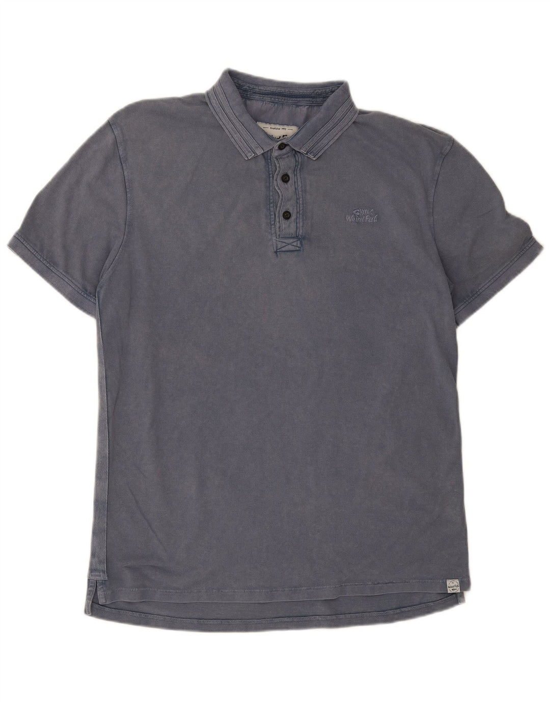 Weird Fish Herre Polo Shirt Stor Blå Bomuld