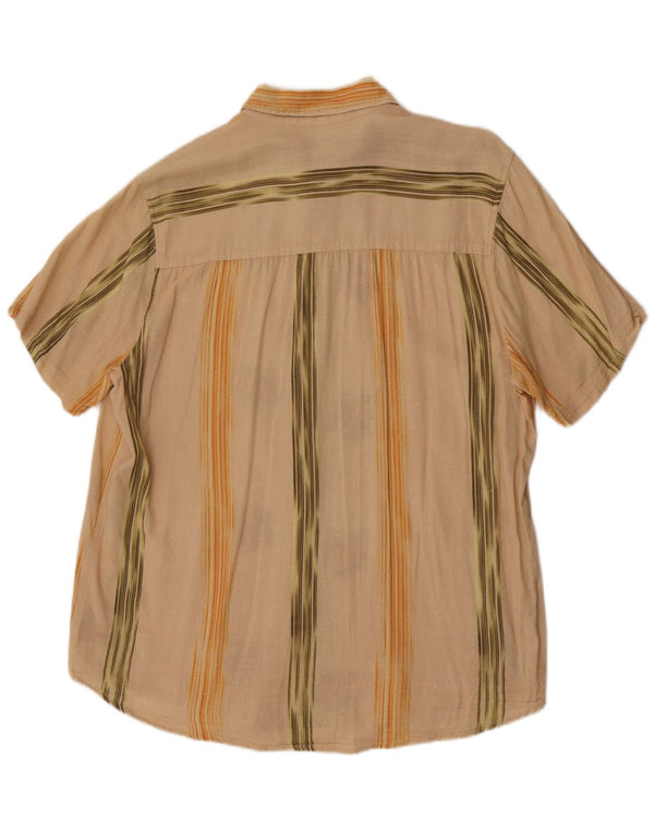 Vintage Kortærmet Herreskjorte Stor Beige Floral