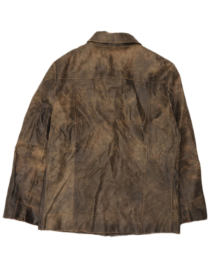River Island Herre Læderjakke UK 38 Medium Brun