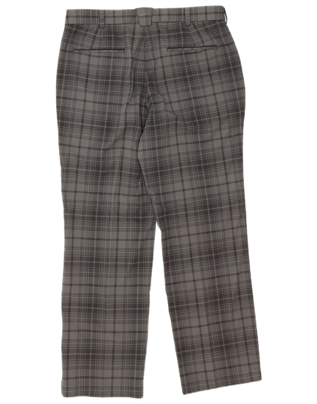 Nike Herre Dri Fit lige Chinobukser W34 L31 Grå ternet polyester