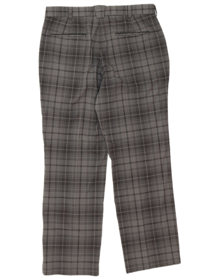 Nike Herre Dri Fit lige Chinobukser W34 L31 Grå ternet polyester