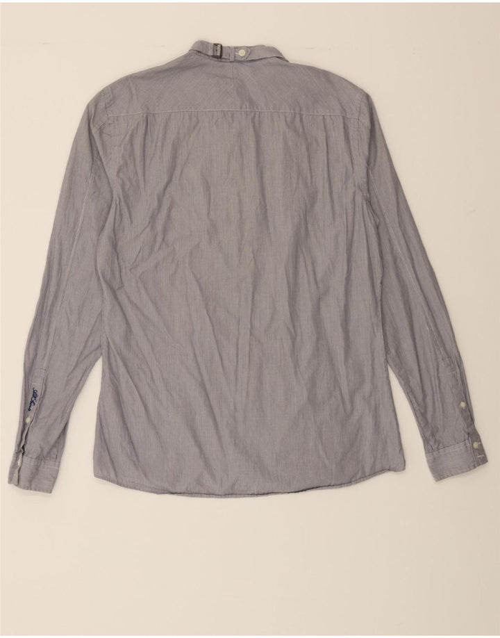 ALL SAINTS Mens Shirt Medium Grey Pinstripe Cotton Vintage All Saints and Second-Hand All Saints from Messina Hembry 
