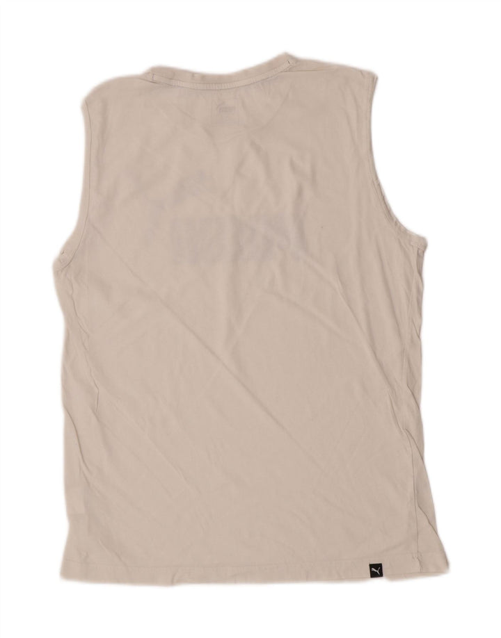 Puma Herre Grafisk Vest Top Stor Hvid Bomuld