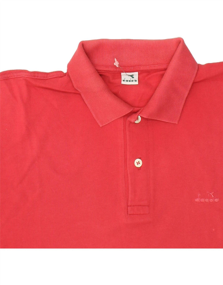 DIADORA Mens Polo Shirt Large Red Cotton Vintage Diadora and Second-Hand Diadora from Messina Hembry 