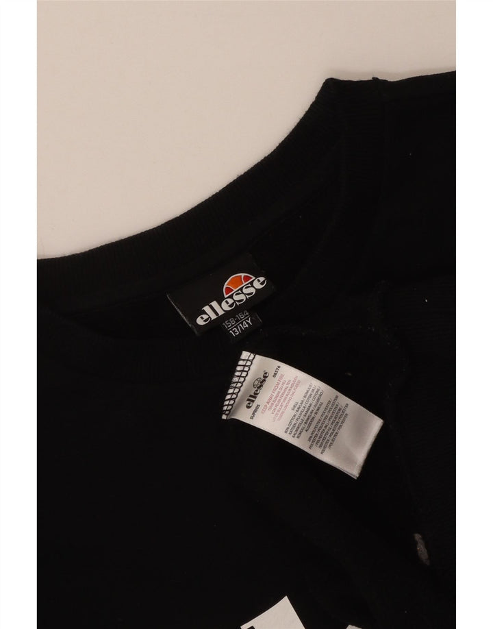 Ellesse Boys Grafisk Sweatshirt Jumper 13-14 År Sort Bomuld