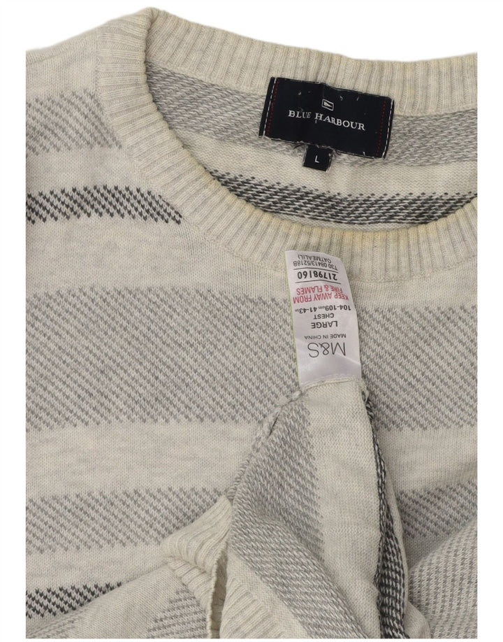 Marks & Spencer Herre Blue Harbor Crew Neck trøje Sweater Large Grå