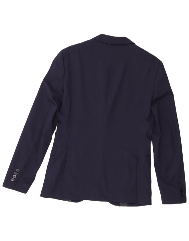Zara Herre 2-knaps blazerjakke EU 46 Small Navy Blue