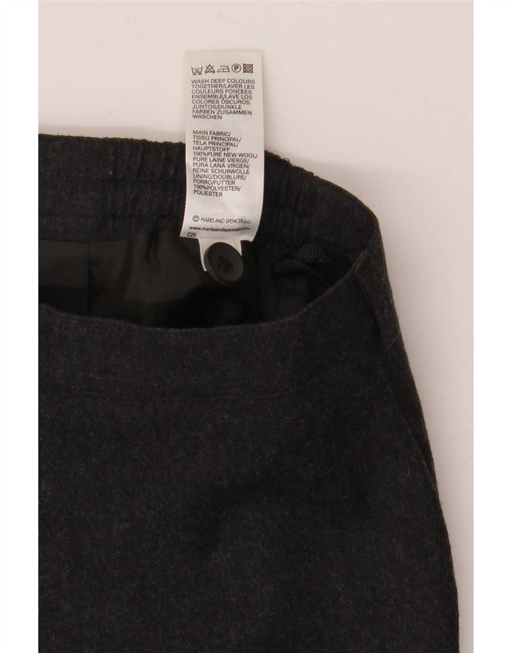 Marks & Spencer Dame Midi Nederdel UK 14 Medium W30 Grå Ny Uld