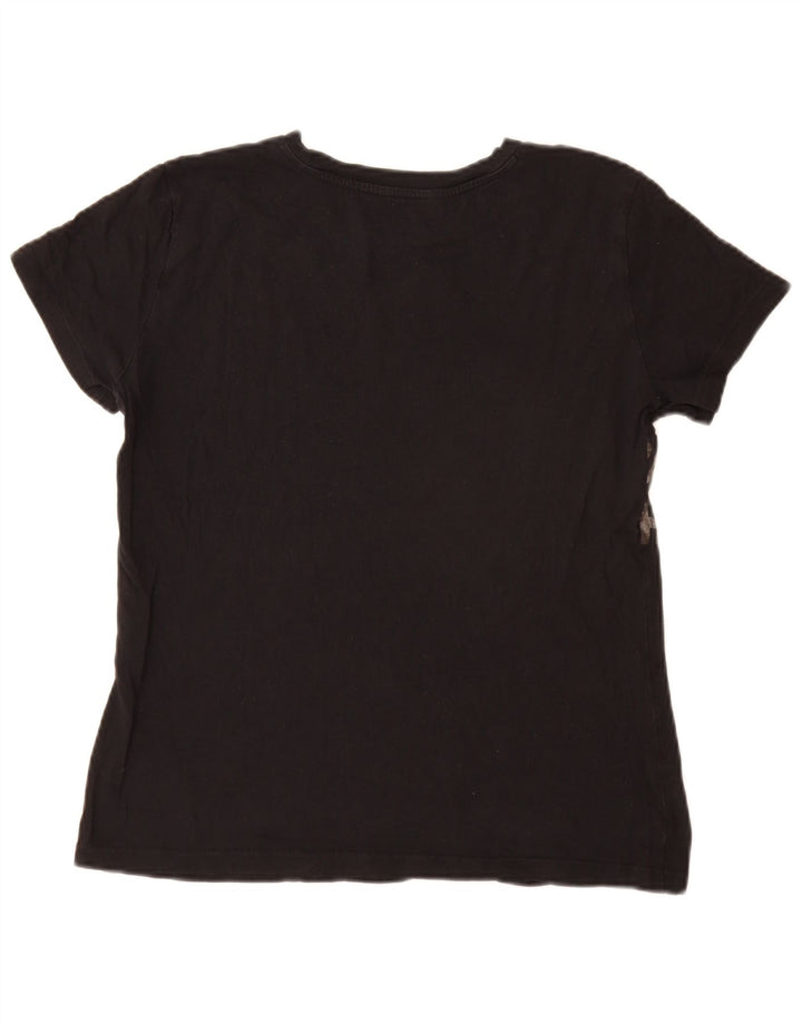 Armani Exchange Dame Grafisk T-Shirt Top UK 14 Medium Sort
