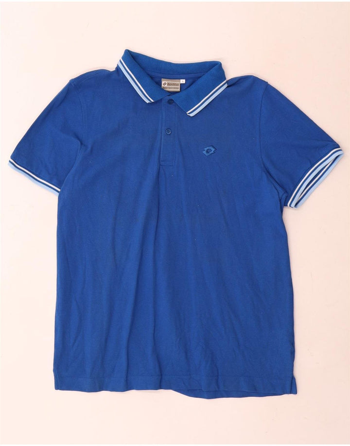 Lotto Herre poloshirt Stor blå stribet bomuld