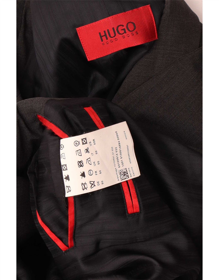 Hugo Boss Herre 3 Button Blazer Jacket UK 50 Large Black Wool