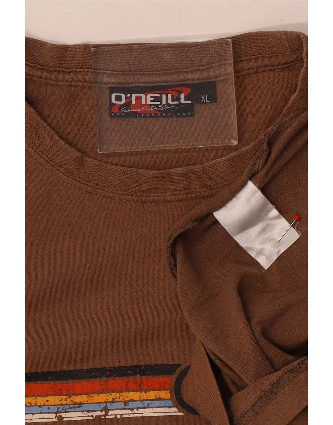 O'Neill Herre grafisk T-shirt top XL brun bomuld