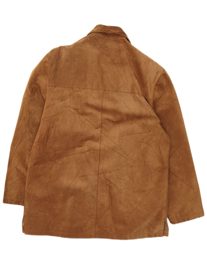 Vintage herre ruskindsjakke IT 52 XL brunt læder
