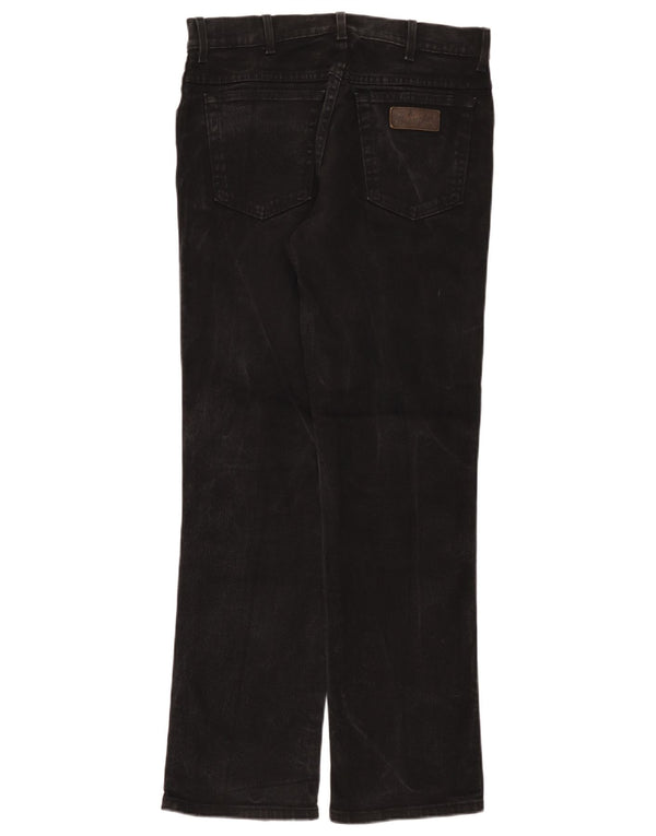 Wrangler Herre Texas Stretch Straight Jeans W33 L32 Sort Bomuld