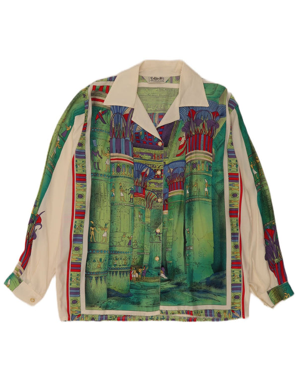 Vintage Womens Graphic Shirt Blouse UK 18 XL Multicoloured Colourblock