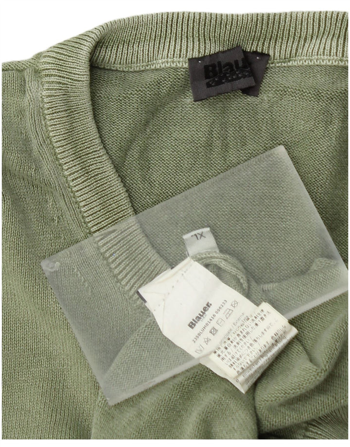 Blauer Herre sweater med rund hals XL Grøn bomuld