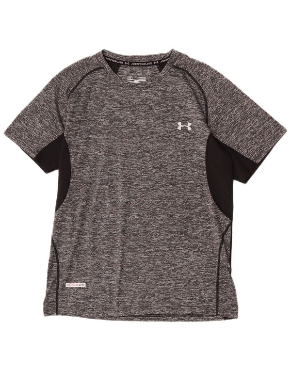 Under Armour Herre Heat Gear Grafisk T-shirt Top Medium Grey Colourblock