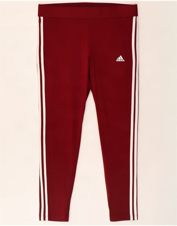 Adidas Dame Leggings UK 20/22 XL Bourgogne bomuld