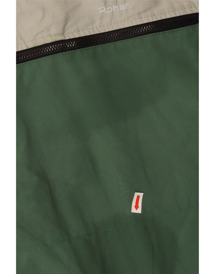 ROHAN Herre Pullover Windbreaker Jacket UK 36 Small Green Colourblock