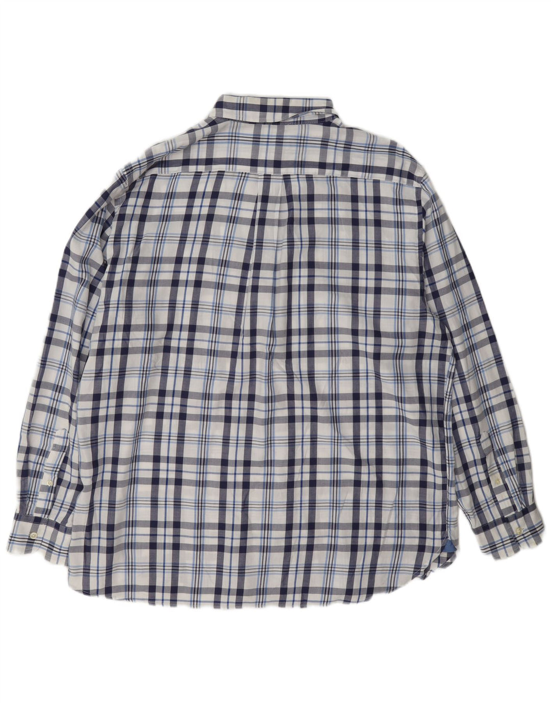 Chaps Herre Flanelskjorte XL Marineblå Plaid Bomuld