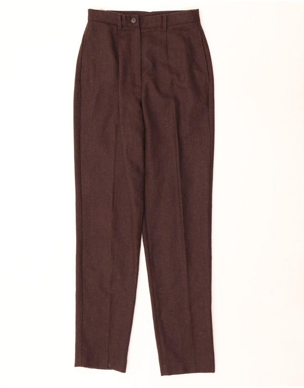 Benetton Dame Højtalje Casual Bukser IT 40 Small W24 L30 Brun