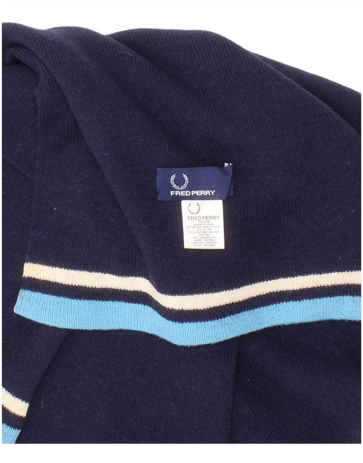Fred Perry Herre rektangel tørklæde One Size Navyblå stribet nylon