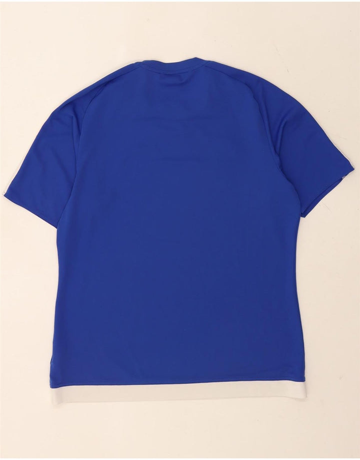 Adidas Herre Climalite T-Shirt Top Stor Blå Colourblock Polyester