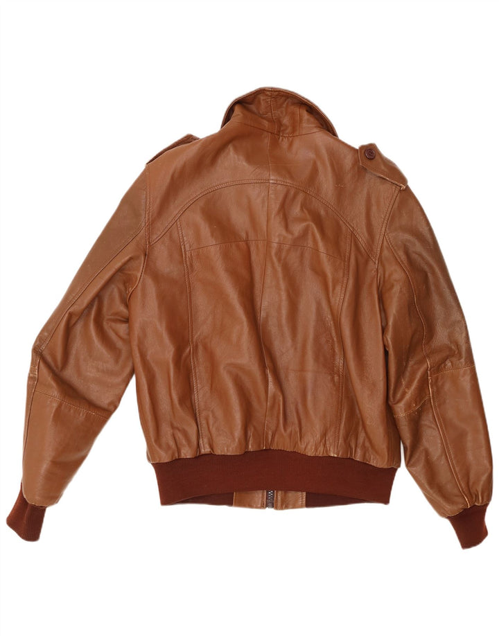 VINTAGE Military Læderjakke til mænd UK 40 Stor brunt læder