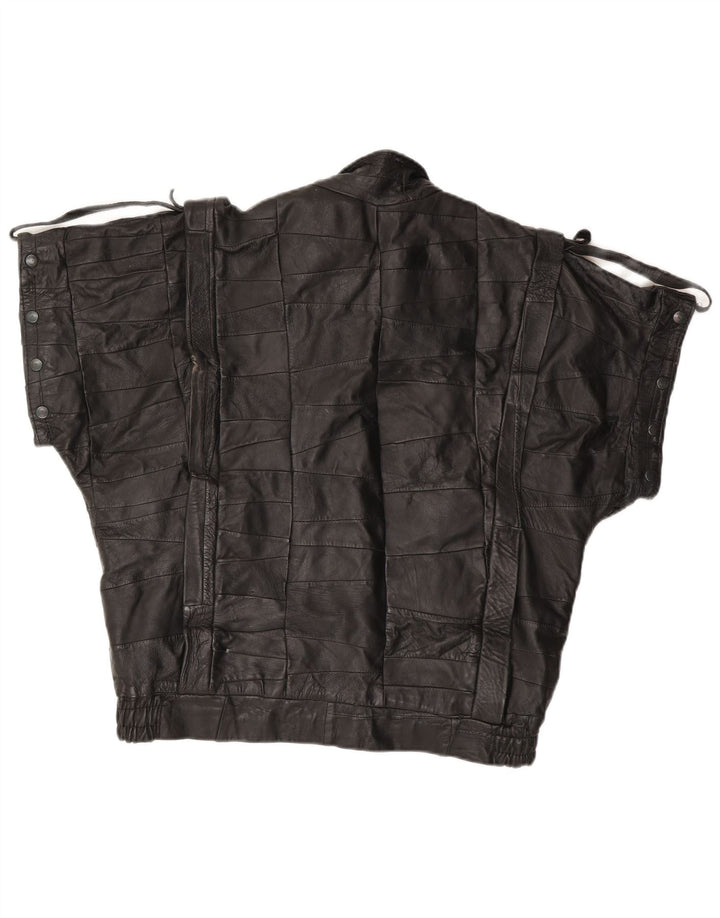 Vintage Herre kortærmet læderjakke UK 40 Large Black
