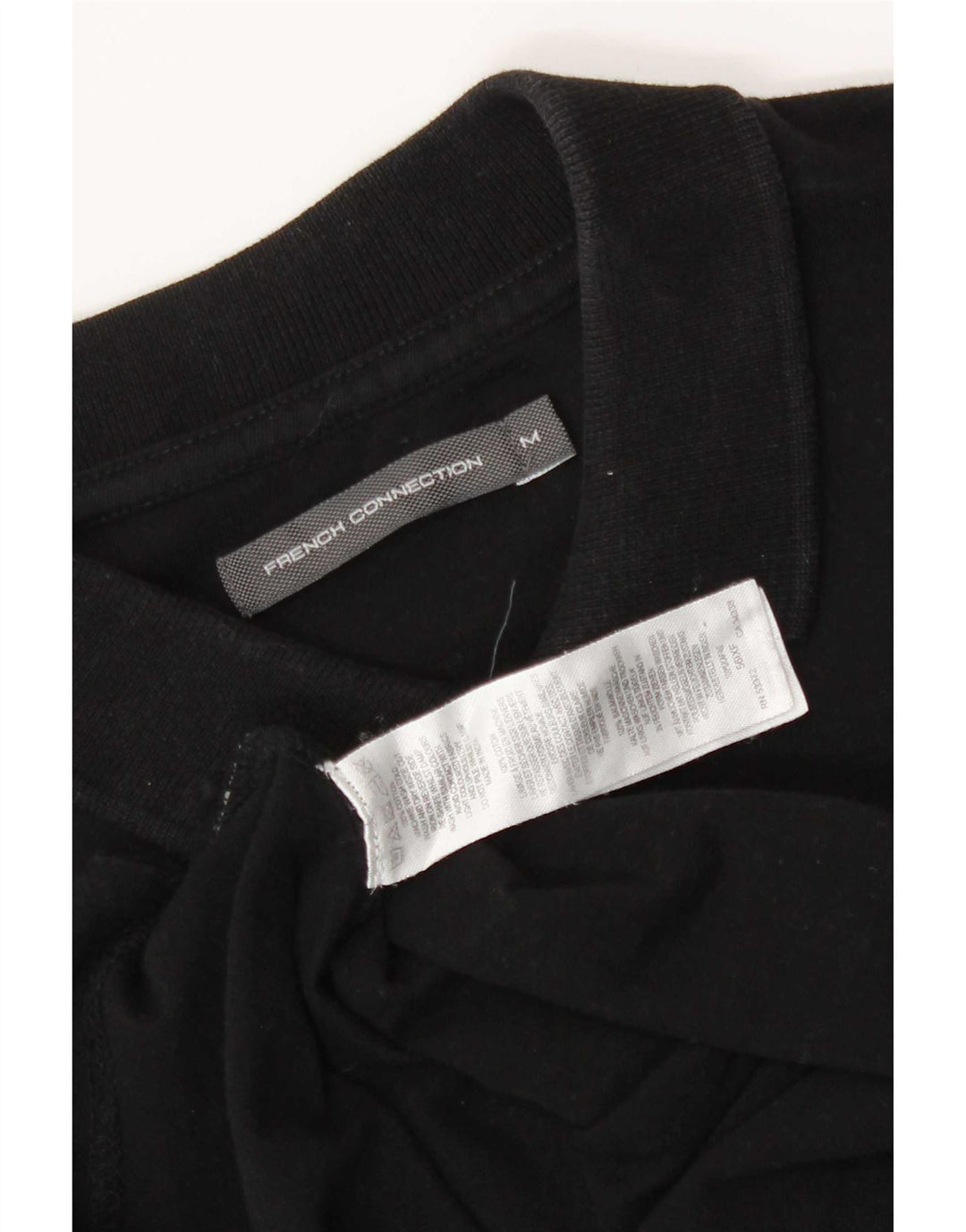 French Connection Langærmet poloshirt til mænd Medium sort bomuld