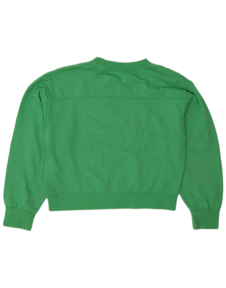 Zara Womens Relaxed Fit Sweatshirt Jumper UK 10 Small Green Polyester