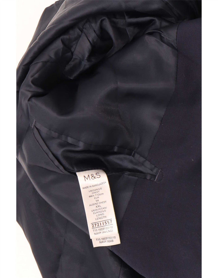 Marks & Spencer Herre 2-knaps blazerjakke UK 44 XL marineblå polyester